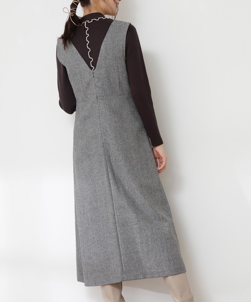 「N.（N. Natural Beauty Basic）」 サロペットスカート MEDIUM ダークグレー レディース_画像4