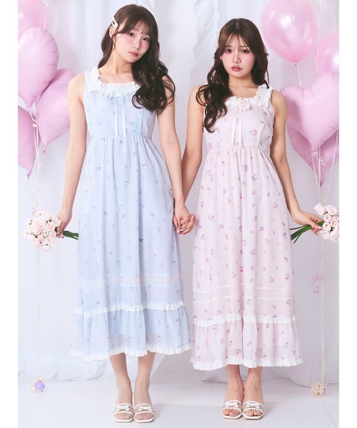 ミーロワール ワンピース 新品未使用品 Me roir ワンピース フラワープリントガーリーOP : ZOZOTOWN