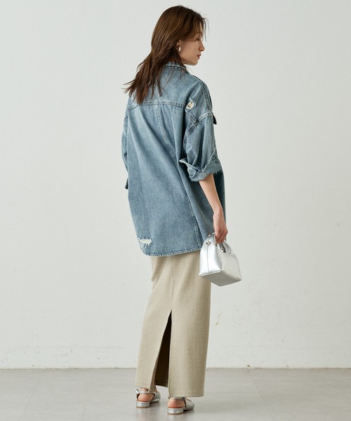 「LOUNGEDRESS」 長袖ブラウス FREE ブルー レディース Loungedress 「LOUNGEDRESS」 長袖シャツ FREE ブルー