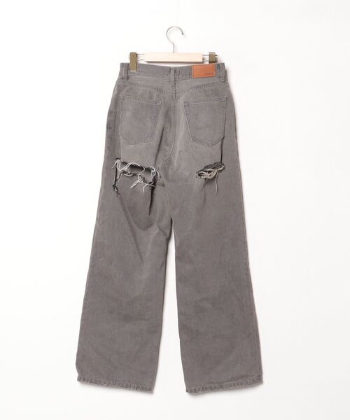 [EVRIS] повреждение обработка Denim брюки MEDIUM черный женский 