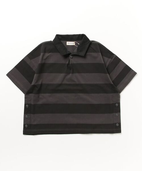 「BEAMS BOY」 半袖ポロシャツ ONE SIZE ブラック レディース