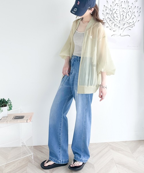 「classicalelf」 ジップアップブルゾン SMALL グリーン レディース_画像6