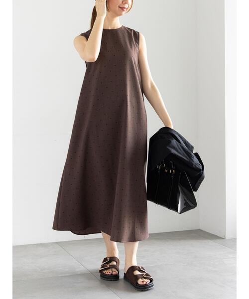 Te chichi ワンピース リネンライクドットワンピース : ZOZOTOWN