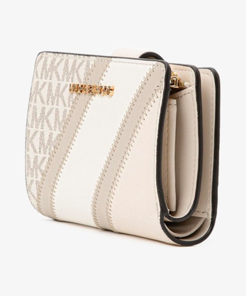 【未使用✨️】MICHAEL KORS ベージュ 二つ折り財布 マイケルコース MKロゴ 二つ折り財布 ベージュ系 - メルカリ
