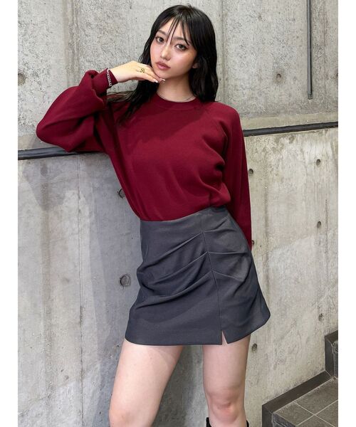 MURUA トップス スカート 2点セット MURUA（ムルーア） スカート 「セットアップ対応」リブミニスカート