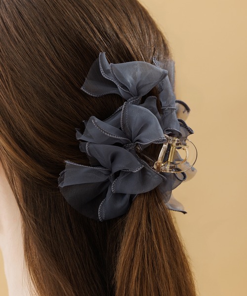 LA MUe ヘアクリップ 「LA MUE」シアーリボンバンスクリップ