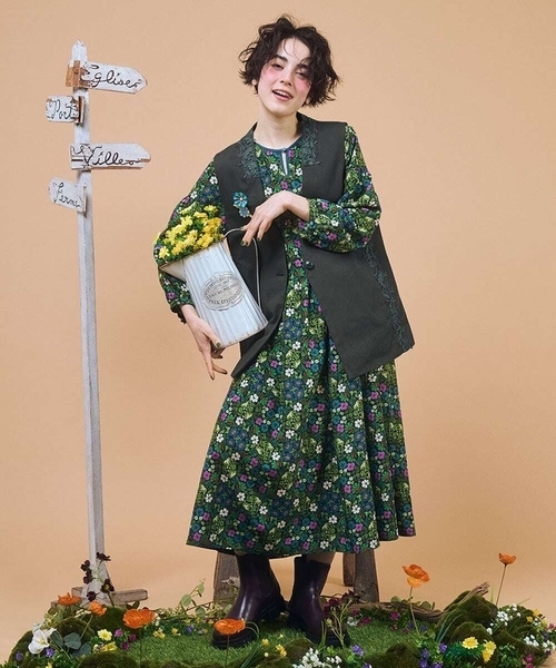 Jocomomola ホコモモラ40サイズ 鮮やかで可愛い夏らしいワンピース