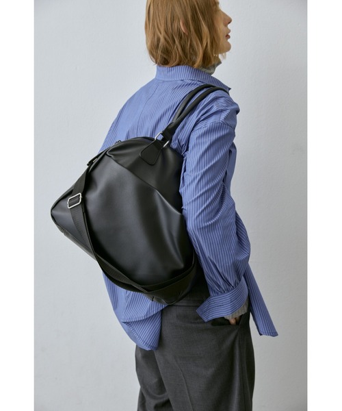HOMME PLUS ダブルジップナイロンハンドバッグ ボストン un/neu ボストンバッグ ダブルジップラウンドボストン / 11inch