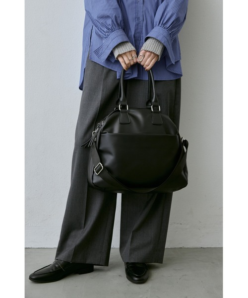 un/neu ボストンバッグ ダブルジップフェイクレザーボストン / 11inch