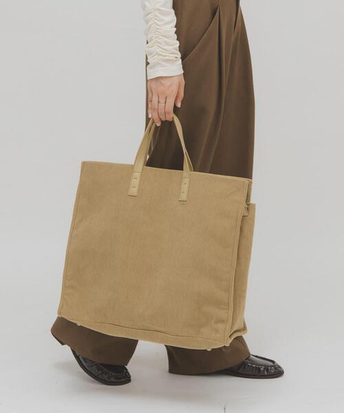 KBF（ケービーエフ） トートバッグ コーデュロイスクエアビッグBAG
