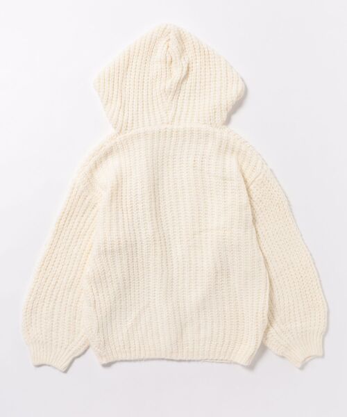 エムプルミエ フード付き カーディガン ベージュ シャギーニットフーディカーディガン＞はe-shoppingに明日入荷予定