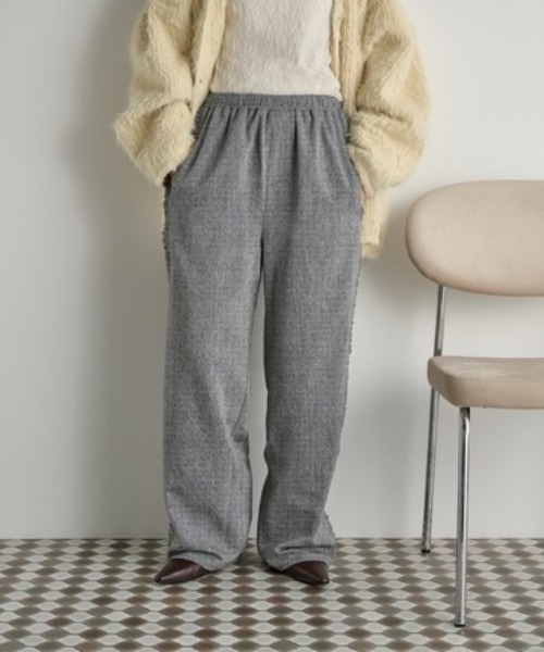 THE Yon パンツ フリルラインツイードパンツ レディース : ZOZOTOWN
