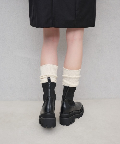 Launa lea（ラウナレア） ブーツ 「25秋冬」ニットソックス厚底ブーツ
