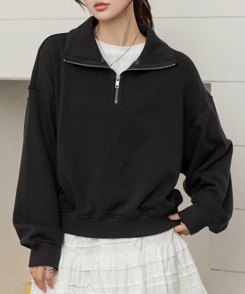 DAY CLOSET トレーナー スウェット 「裏起毛/2WAY/ハーフジップ
