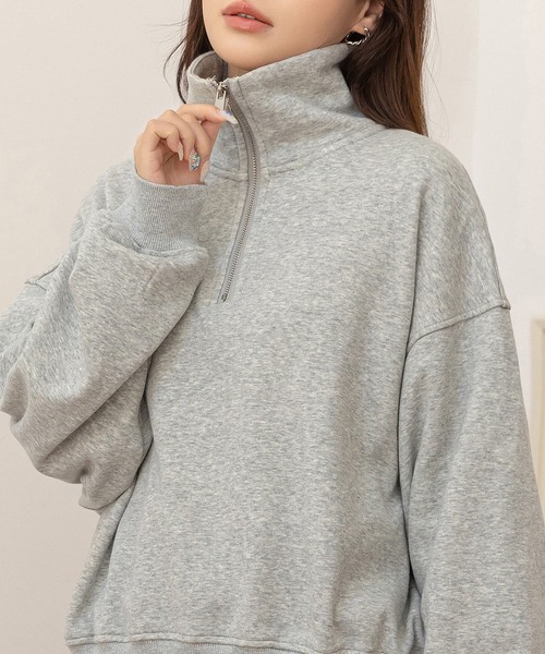 DAY CLOSET トレーナー スウェット 「裏起毛/2WAY/ハーフジップ