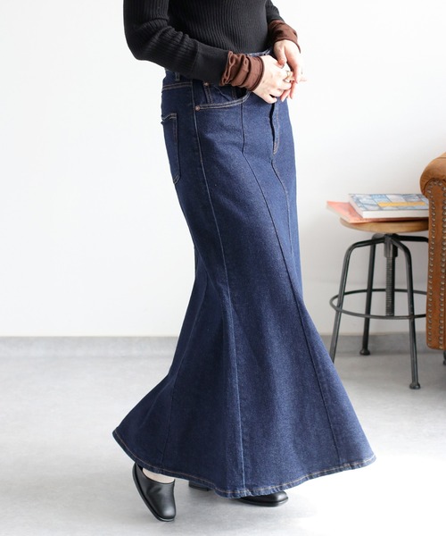 cepo（セポ） デニムスカート 「美脚＆細見えシルエット♪」マーメイド