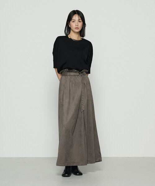 Gabardine K.T（ギャバジンK.T） スカート ポリスエード ラップ風