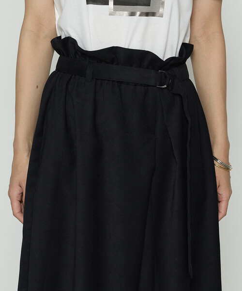 Gabardine K.T（ギャバジンK.T） スカート ポリスエード ラップ風