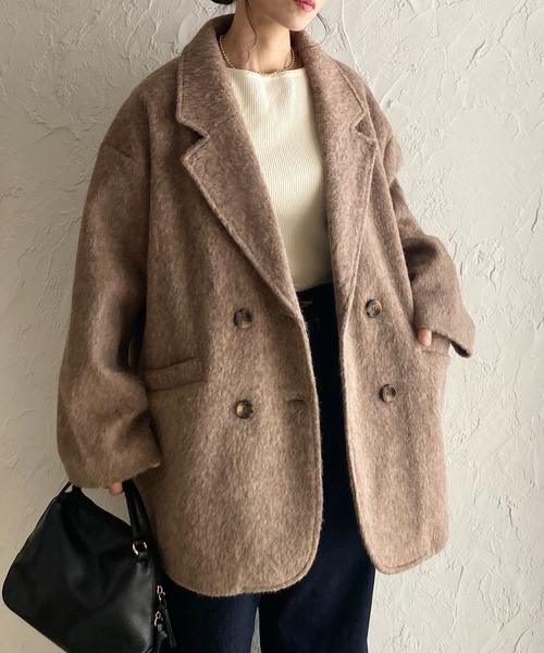 She's Closet コート チェスターコート ミドル丈ダブルブレスト