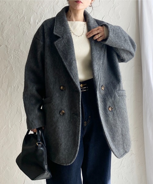 She's Closet コート チェスターコート ミドル丈ダブルブレスト