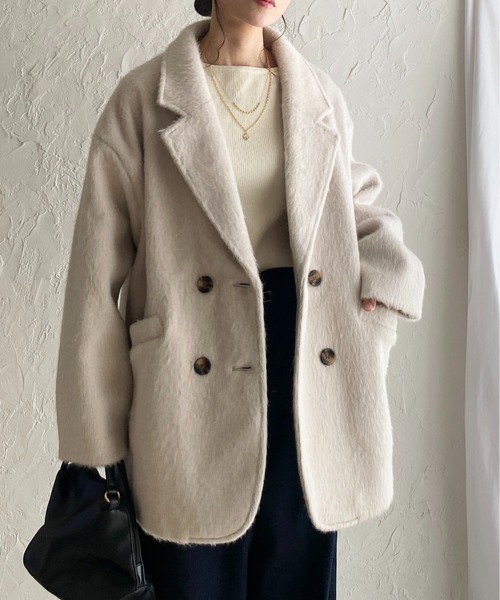 She's Closet コート チェスターコート ミドル丈ダブルブレスト