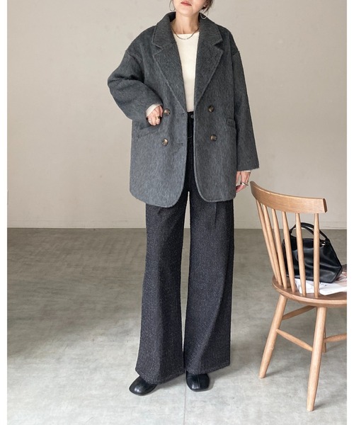She's Closet コート チェスターコート ミドル丈ダブルブレスト