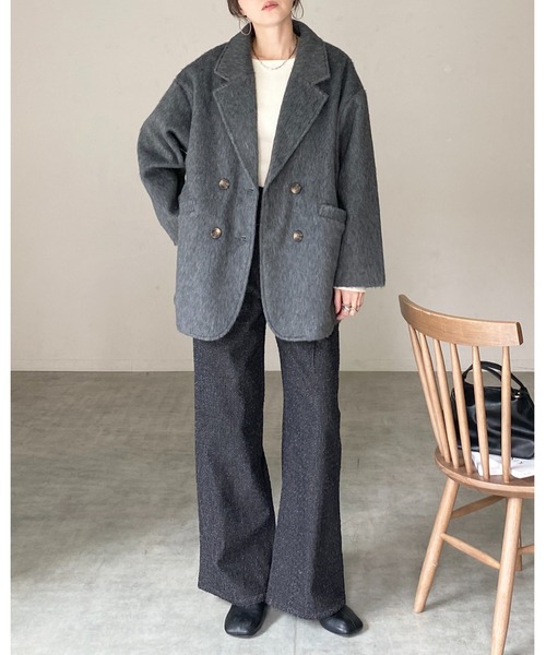 She's Closet コート チェスターコート ミドル丈ダブルブレスト