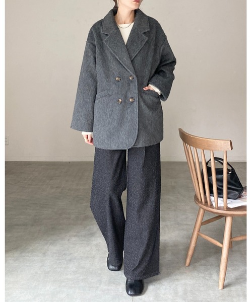 She's Closet コート チェスターコート ミドル丈ダブルブレスト