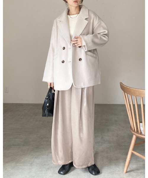 She's Closet コート チェスターコート ミドル丈ダブルブレスト