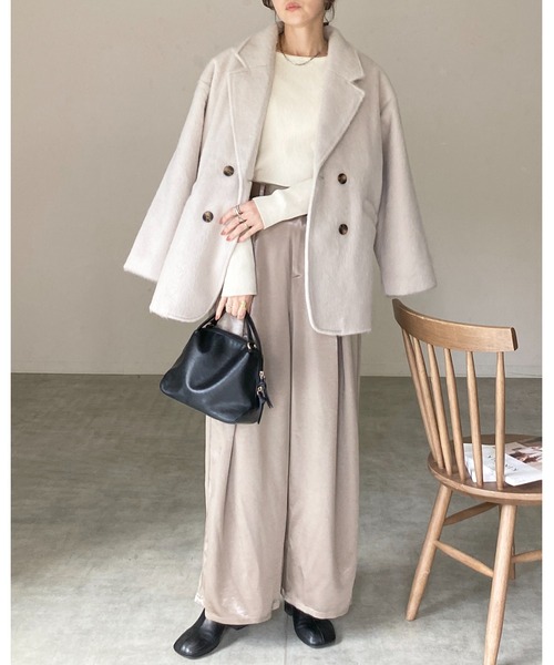 She's Closet コート チェスターコート ミドル丈ダブルブレスト