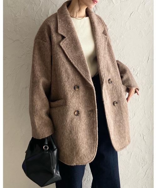 She's Closet コート チェスターコート ミドル丈ダブルブレスト