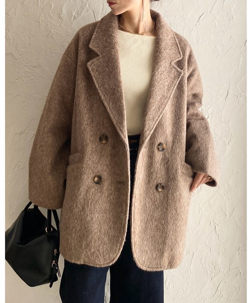 She's Closet コート チェスターコート ミドル丈ダブルブレスト