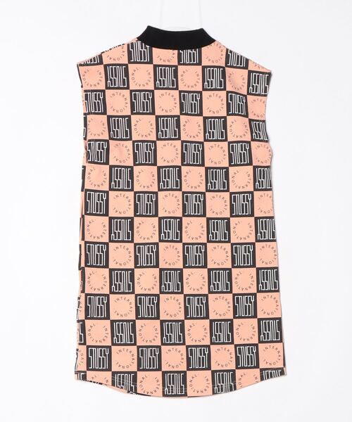 STUSSY（ステューシー） チェック柄ノースリーブワンピース M ピンク