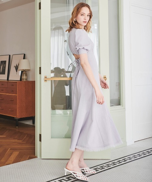 「AND COUTURE」 半袖ワンピース MEDIUM ベージュ レディース_画像7