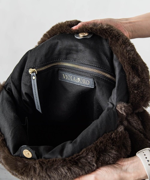 ヴィオラドーロ　ELMO　ファーバッグ　ブラウン　チェーンショルダー　トート 楽天市場】【11/20-0時～10％OFFクーポン対象】VIOLAd'ORO ヴィオラ