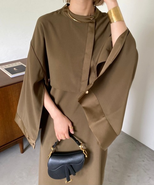 CFT. ブラウス シャツ ショートライニングサテン2wayブラウス