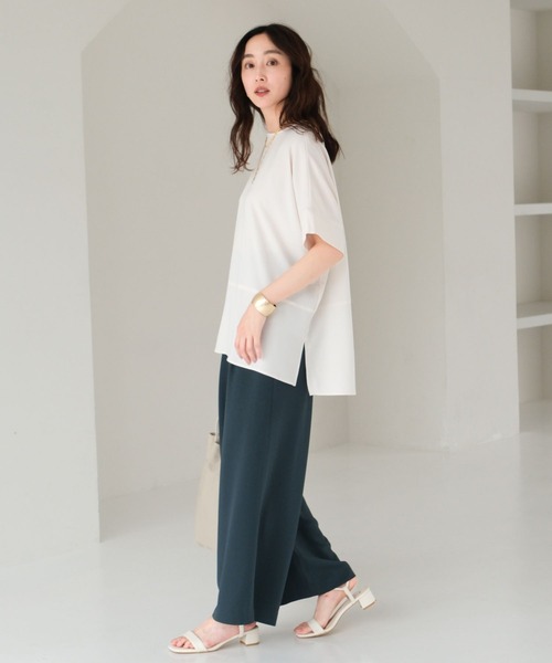 「Elura」 半袖ブラウス MEDIUM ネイビー レディース_画像3