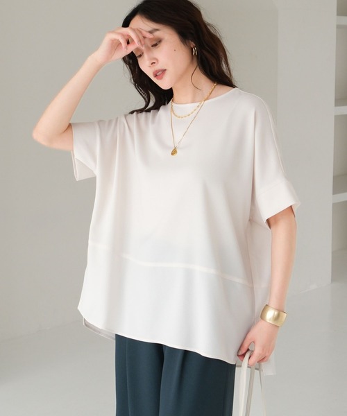 「Elura」 半袖ブラウス MEDIUM ネイビー レディース_画像5