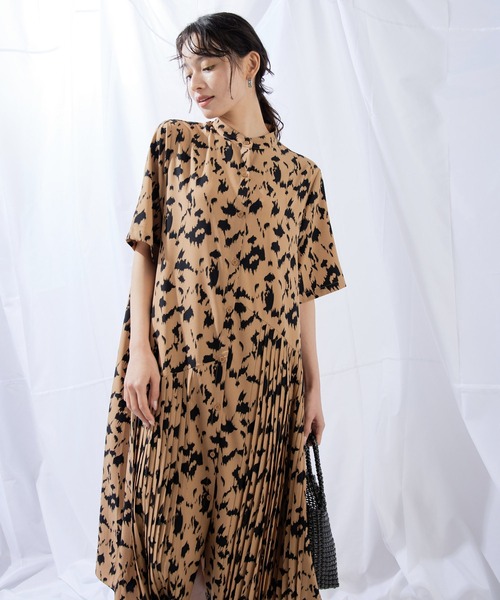 「ear PAPILLONNER」 「sumi style」半袖ワンピース FREE キャメル レディースの画像