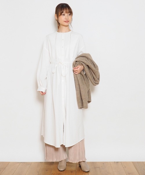 「Crisp」 長袖ワンピース FREE ホワイト レディース_画像5