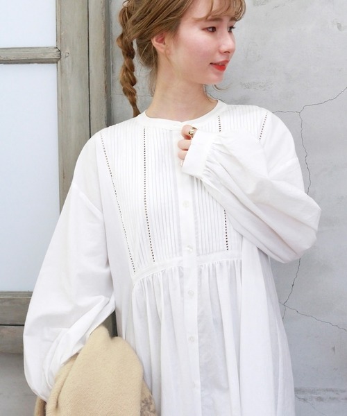 「Crisp」 長袖ワンピース FREE ホワイト レディース_画像6