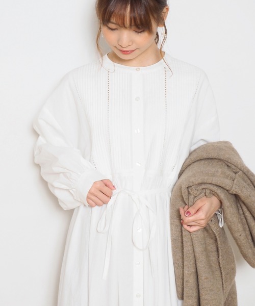 「Crisp」 長袖ワンピース FREE ホワイト レディース_画像7