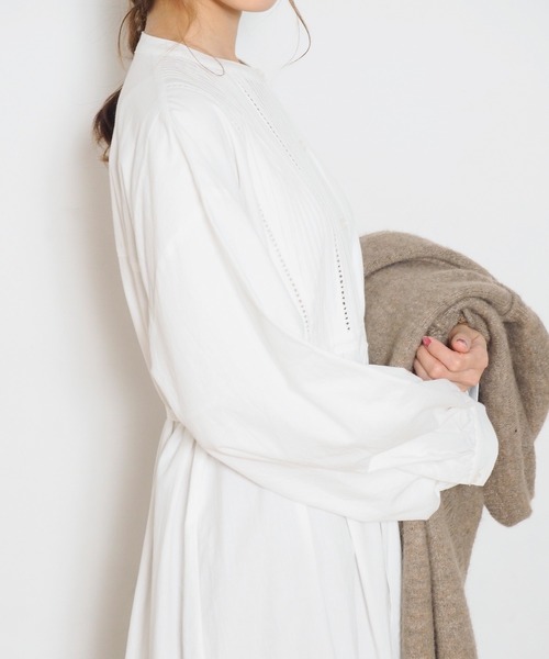 「Crisp」 長袖ワンピース FREE ホワイト レディース_画像9