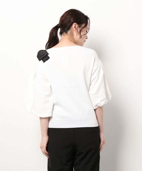 「Rose Tiara」 7分袖ニットカーディガン 42 ブラック レディース_画像5