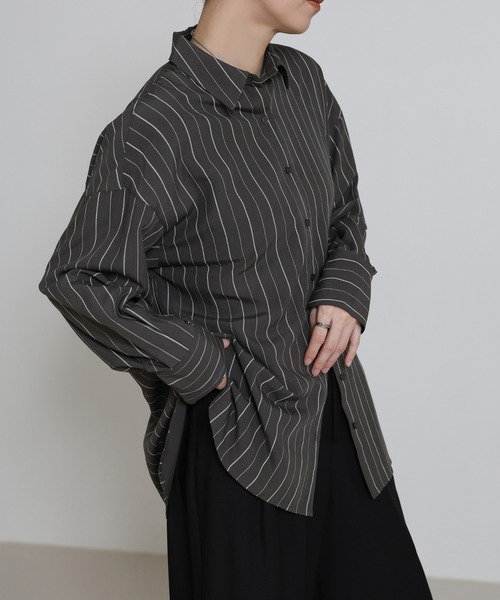 select MOCA（セレクトモカ） ブラウス シャツ ダブルラインストライプ