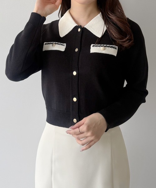 「mipiarl」 ニットカーディガン MEDIUM アイボリー レディース_画像2