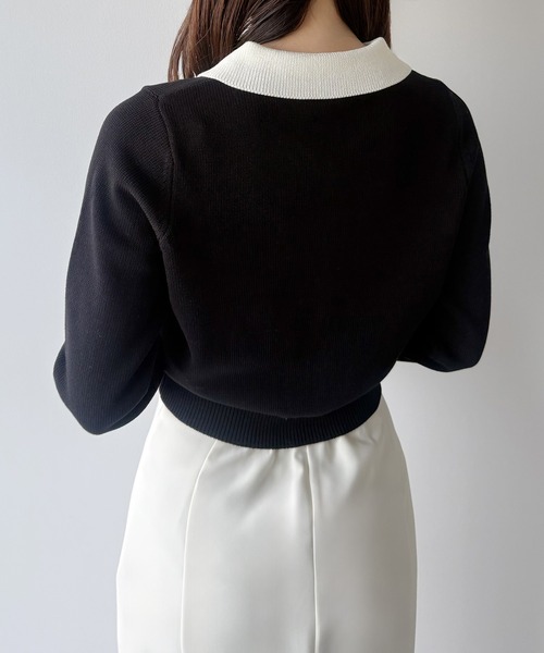 「mipiarl」 ニットカーディガン MEDIUM アイボリー レディース_画像4