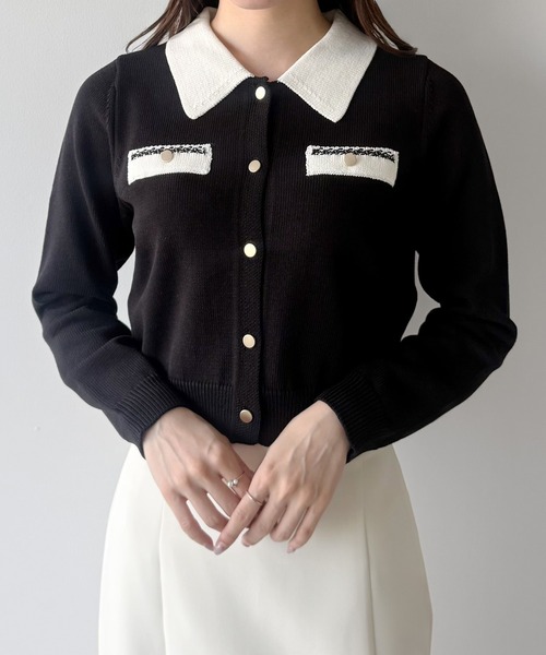 「mipiarl」 ニットカーディガン MEDIUM アイボリー レディース_画像5