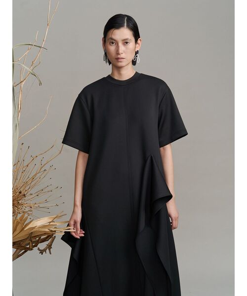 UN3D.（アンスリード） ワンピース ASYMMETRY RUFFLE JERSEY OP