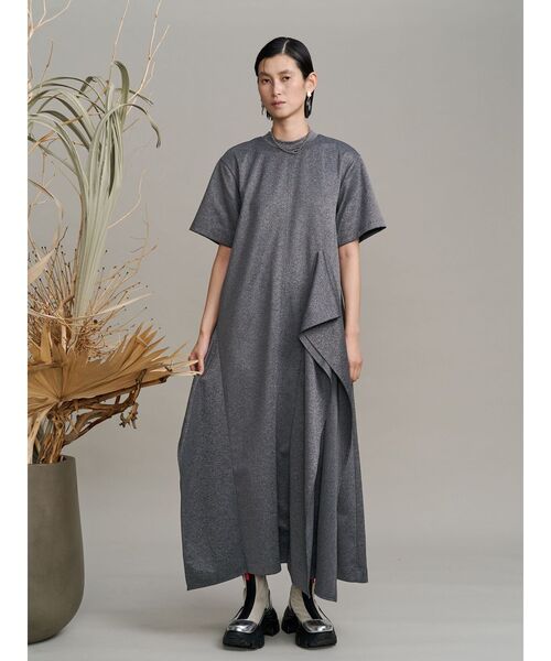 UN3D.（アンスリード） ワンピース ASYMMETRY RUFFLE JERSEY OP